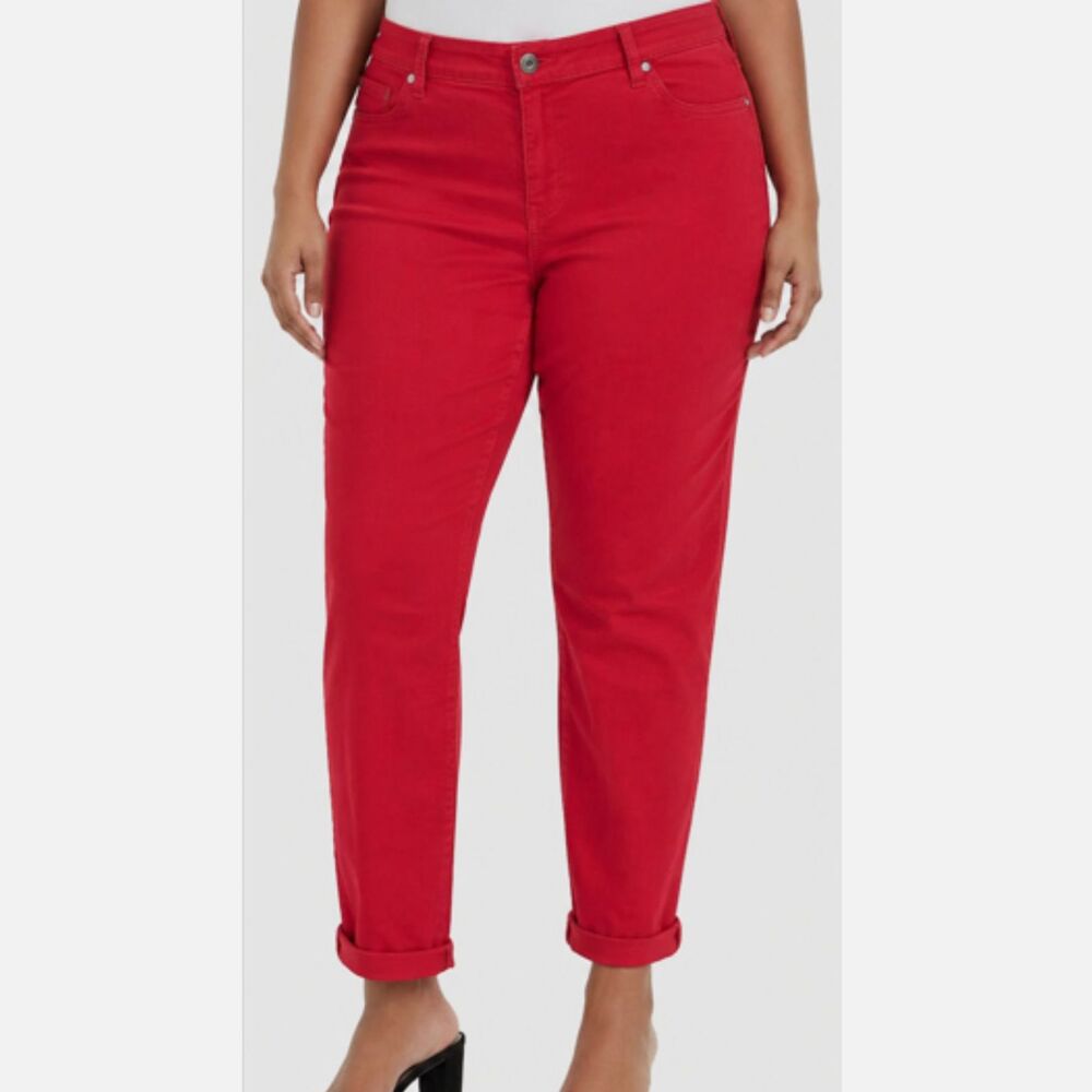 Torrid Womens Jeans Size 18R Red Denim Boyfriend Straight Vintage Stretch Casual